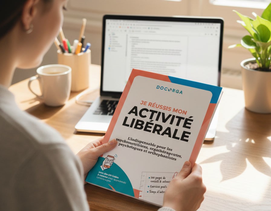 soignante lisant le guide d'installation en libéral